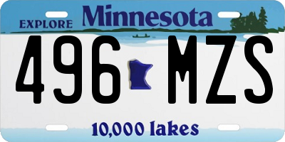 MN license plate 496MZS