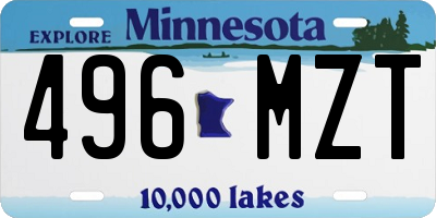 MN license plate 496MZT