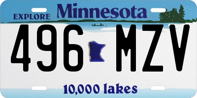MN license plate 496MZV