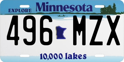 MN license plate 496MZX