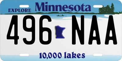 MN license plate 496NAA