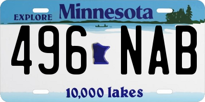 MN license plate 496NAB