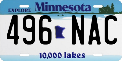 MN license plate 496NAC