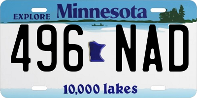 MN license plate 496NAD