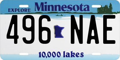 MN license plate 496NAE