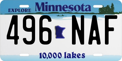 MN license plate 496NAF