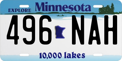 MN license plate 496NAH