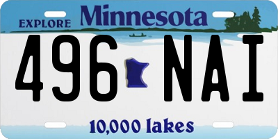 MN license plate 496NAI