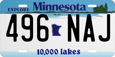 MN license plate 496NAJ