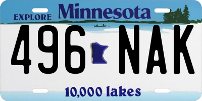 MN license plate 496NAK