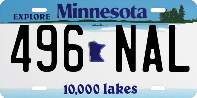 MN license plate 496NAL