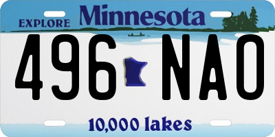 MN license plate 496NAO
