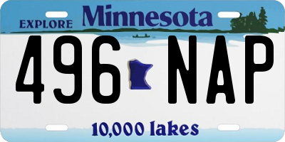 MN license plate 496NAP