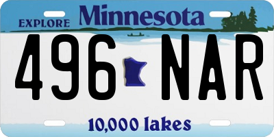 MN license plate 496NAR