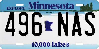 MN license plate 496NAS