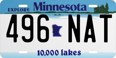 MN license plate 496NAT
