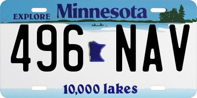 MN license plate 496NAV