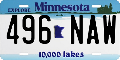 MN license plate 496NAW
