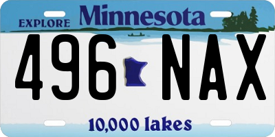 MN license plate 496NAX