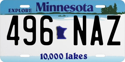 MN license plate 496NAZ
