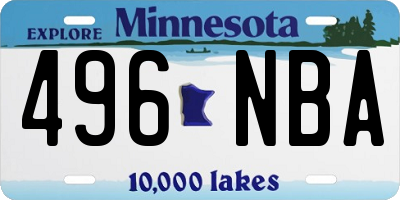 MN license plate 496NBA