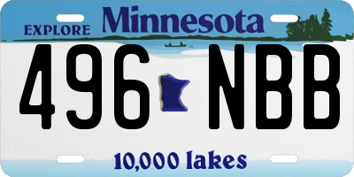 MN license plate 496NBB