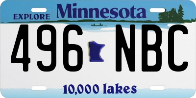 MN license plate 496NBC