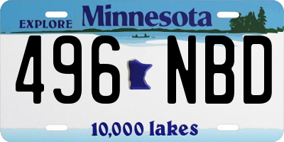 MN license plate 496NBD