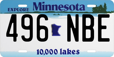MN license plate 496NBE