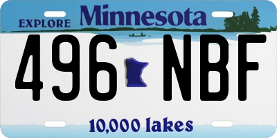 MN license plate 496NBF