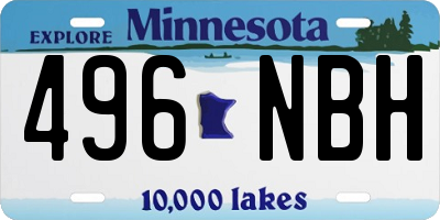 MN license plate 496NBH