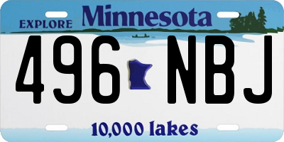 MN license plate 496NBJ