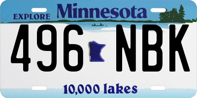 MN license plate 496NBK