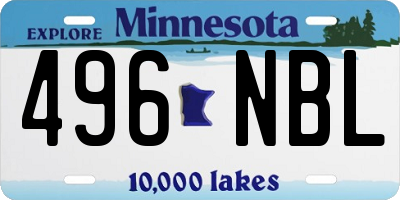 MN license plate 496NBL