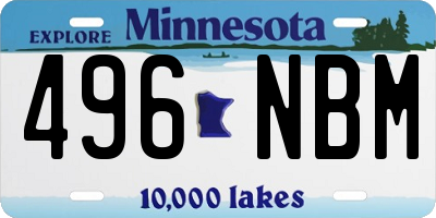MN license plate 496NBM