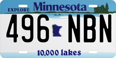 MN license plate 496NBN