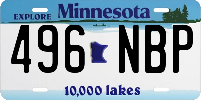MN license plate 496NBP