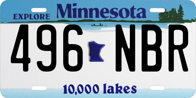 MN license plate 496NBR