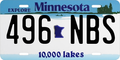 MN license plate 496NBS