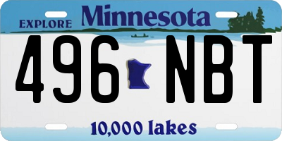 MN license plate 496NBT