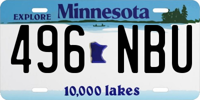 MN license plate 496NBU