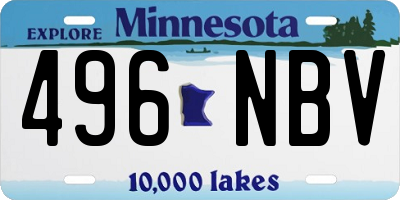 MN license plate 496NBV
