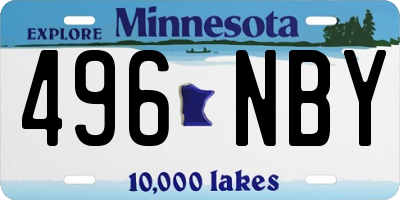 MN license plate 496NBY