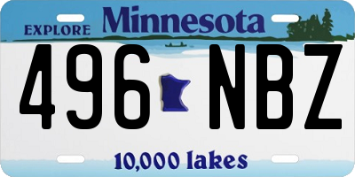 MN license plate 496NBZ