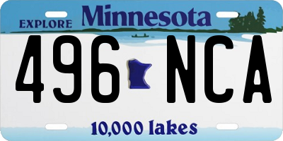 MN license plate 496NCA
