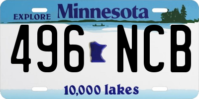 MN license plate 496NCB