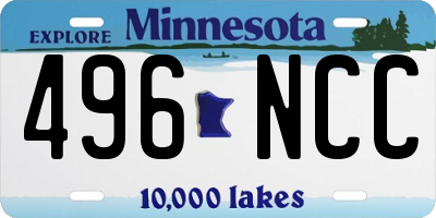 MN license plate 496NCC