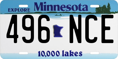MN license plate 496NCE