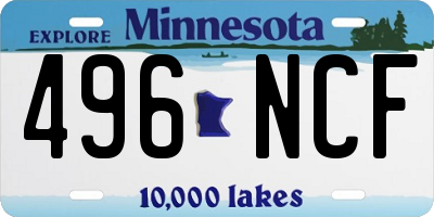 MN license plate 496NCF