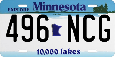 MN license plate 496NCG